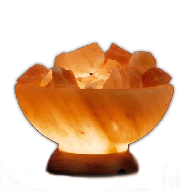Abundance Bowl Lamp with Himalayan Salt Chunks