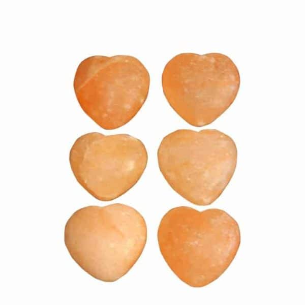 Heart Shaped Himalayan Salt Massage Stones  (6 Pack)
