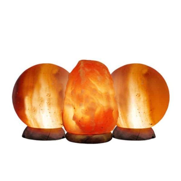 2 Spheres & 1 Medium Himalayan Salt Lamp 3 Piece Value/Gift Pack