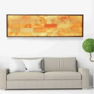 6 foot by 2 foot himalayan salt wall with a dark walnut frame