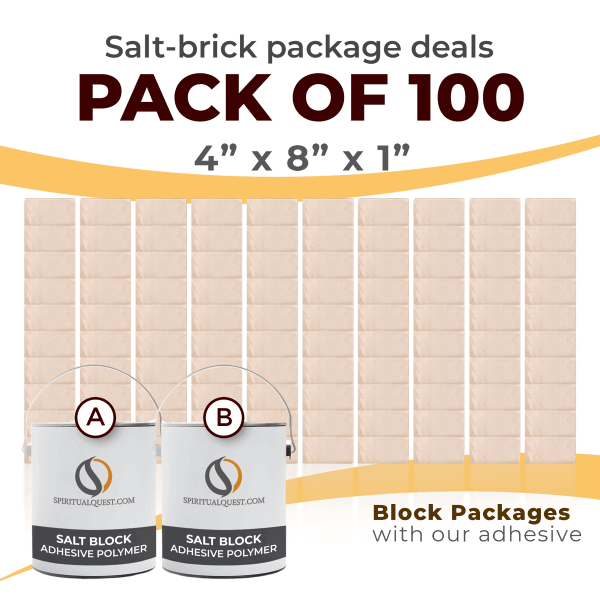 4" x 8" x 1" White Salt Bricks with Adhesive Qty 100
