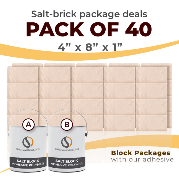 4" x 8" x 1" White Salt Bricks with Adhesive Qty 40