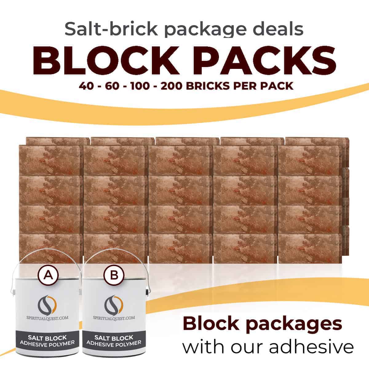 Salt Wall Brick Packs with Adhesive