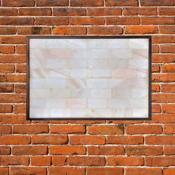 3′ x 4′ Rare White Brick Salt Wall With Full Spectrum LED Backlighting