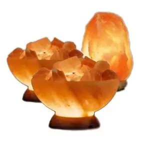 Two Abundance Bowls, One Medium Salt Lamp 3 Piece Value/Gift Pack