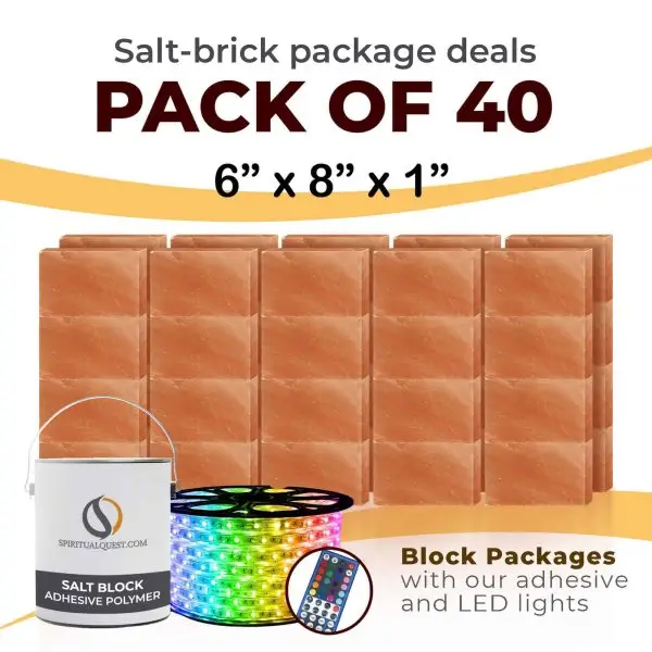 40 6x8x1 Bricks with Adhesive and LED Lights