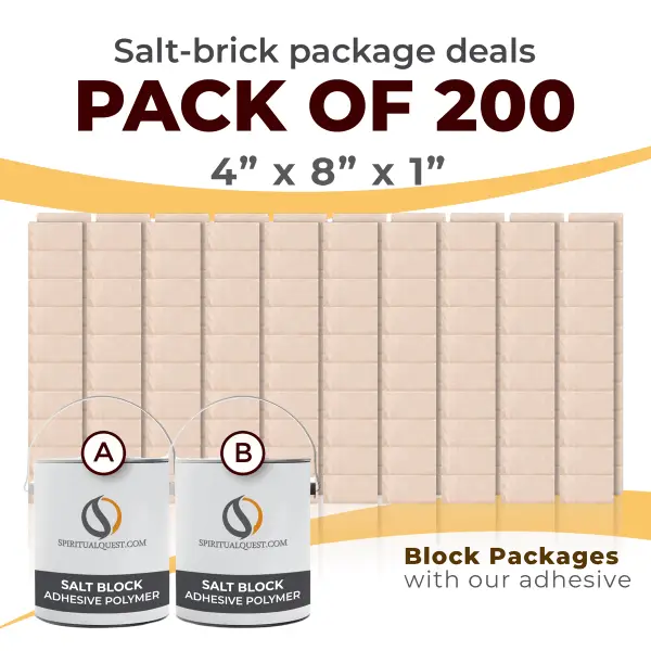 4" x 8" x 1" White Salt Bricks with Adhesive Qty 200