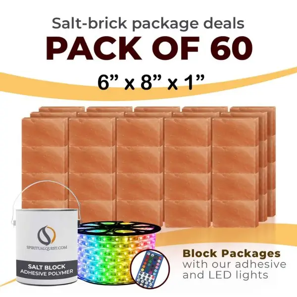 60 6x8x1 Bricks with Adhesive and LED Lights
