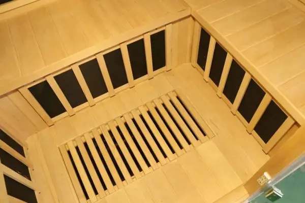 Inside view of himalayan salt cave sauna