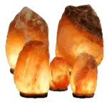 Set of traditional himalayan salt lamps