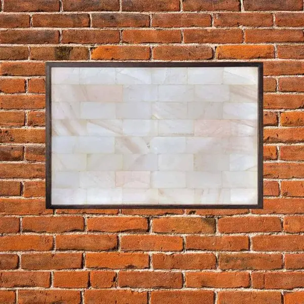 white brick salt wall on red brick wall