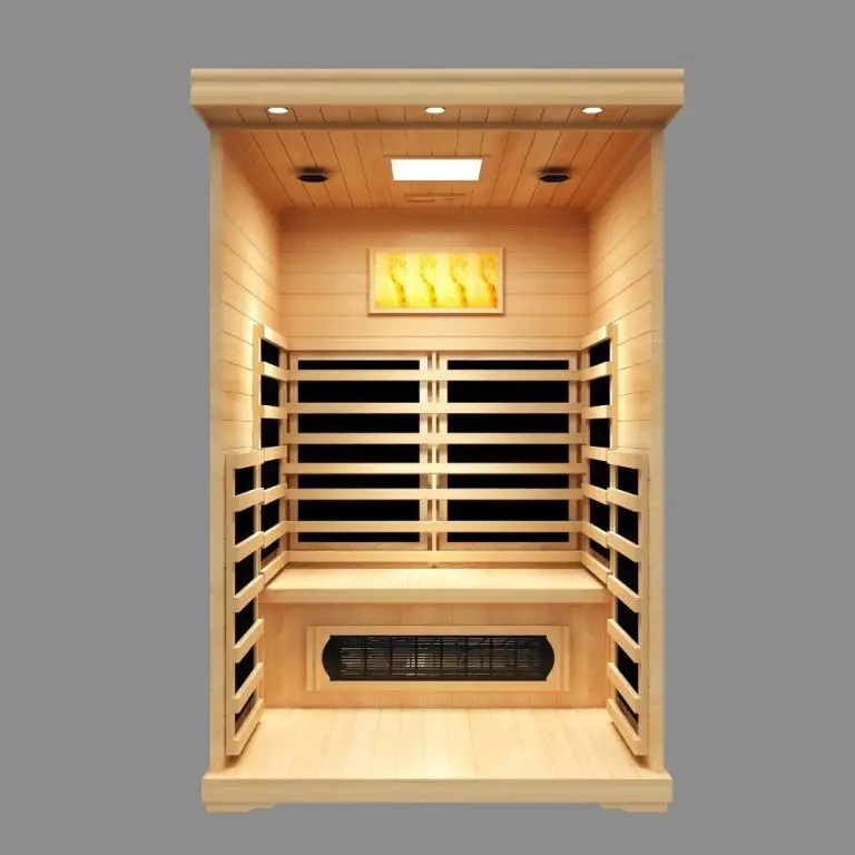 Front view of duet infrared sauna