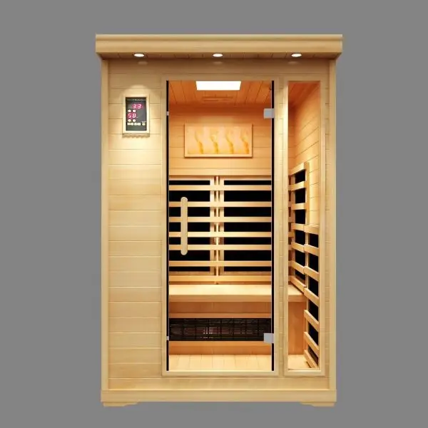 Front view of duet infrared sauna
