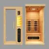 Front view of duet infrared sauna