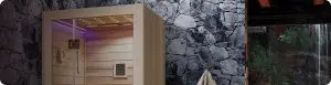 Top part of a salt cave sauna