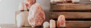 Set of various himalayan salt lamps