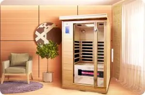 Salt cave sauna installed in a bright room