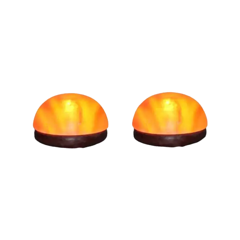 pair of Himalayan salt dome foot detox lamps