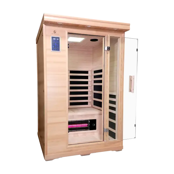 duet infrared carbon fiber sauna with full spectrum heating, chroma therapy and Bluetooth from Spiritualquest