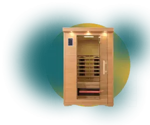 Salt cave sauna on a blue background
