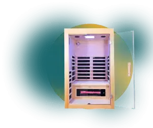 Salt cave sauna on a blue background