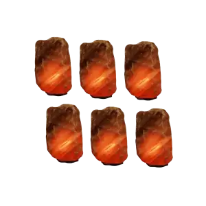 Set of 6 mountain salt lamps