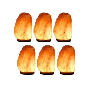 Set of 6 Solar Star salt lamps