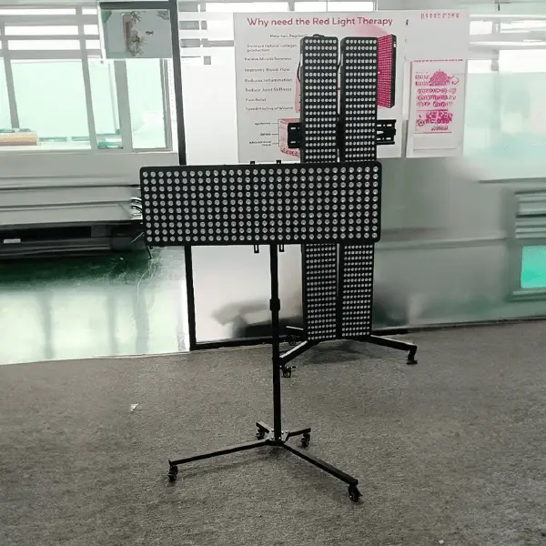 Red light panel mounted on adjustable 360 stand