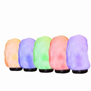 Set of 5 multi-colored himalayan salt lamps