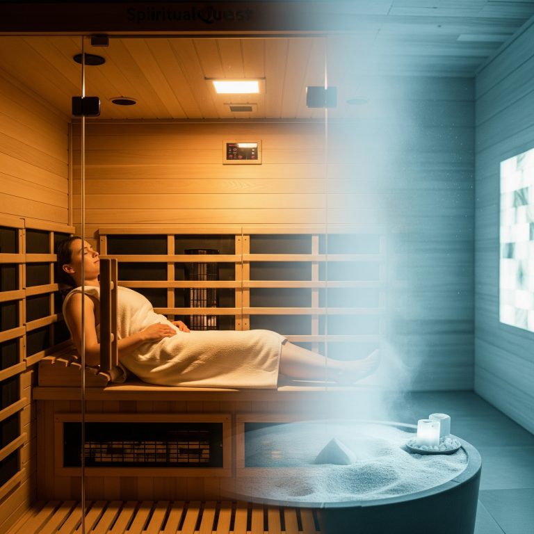 Integrated infrared sauna and halotherapy experience.