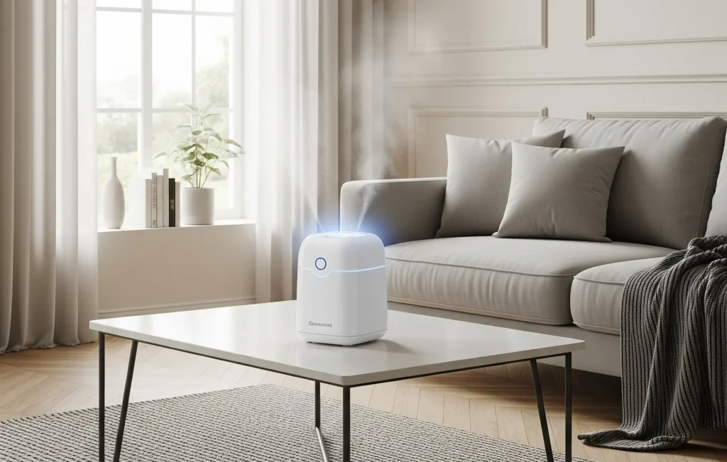 Standalone halogenerator in a modern home setting.